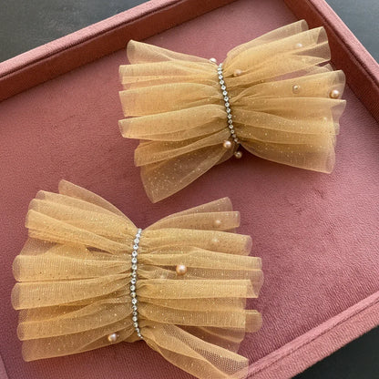 Ruffled Charm Tulle Golden Cuff Gloves