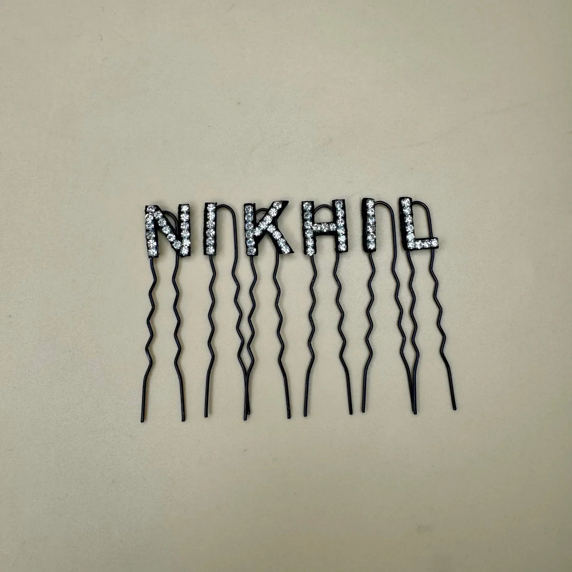 Custom Name Silver Crystal Alphabet Letter Pins