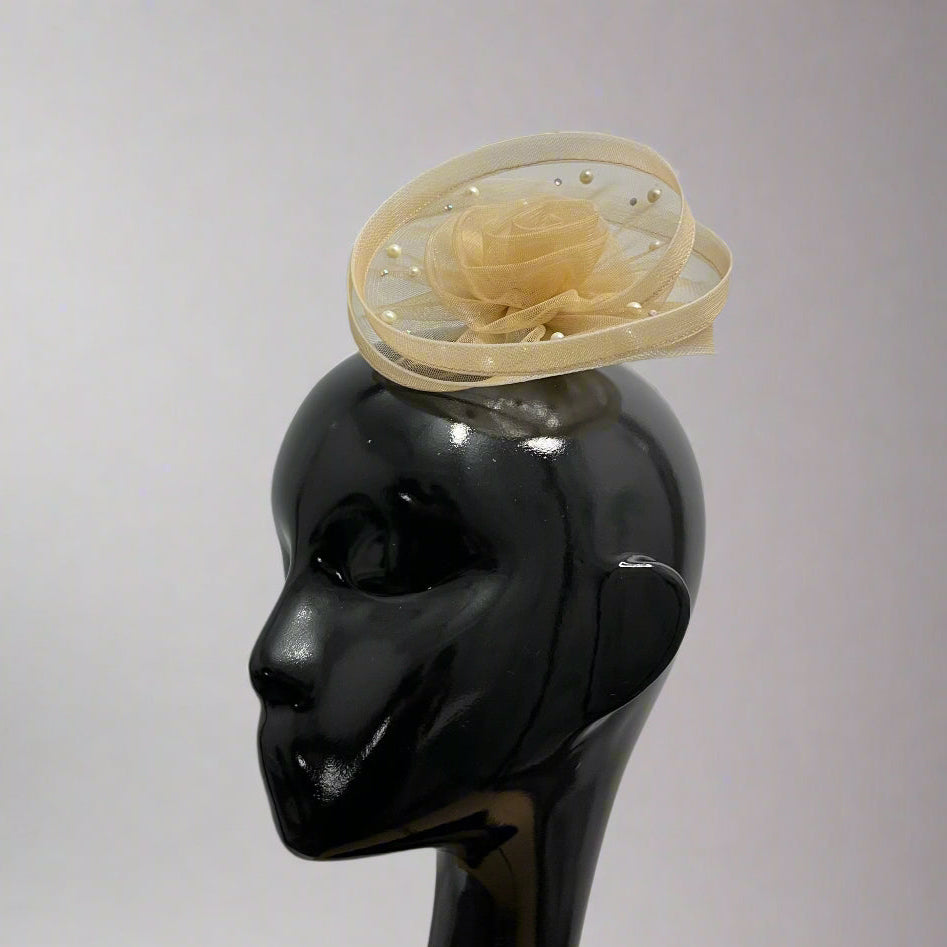BEIGE BEAUTY Fascinator Women Hair Clip