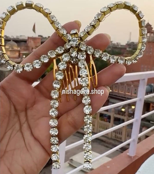 Crystal Bow Statement Hair Clip