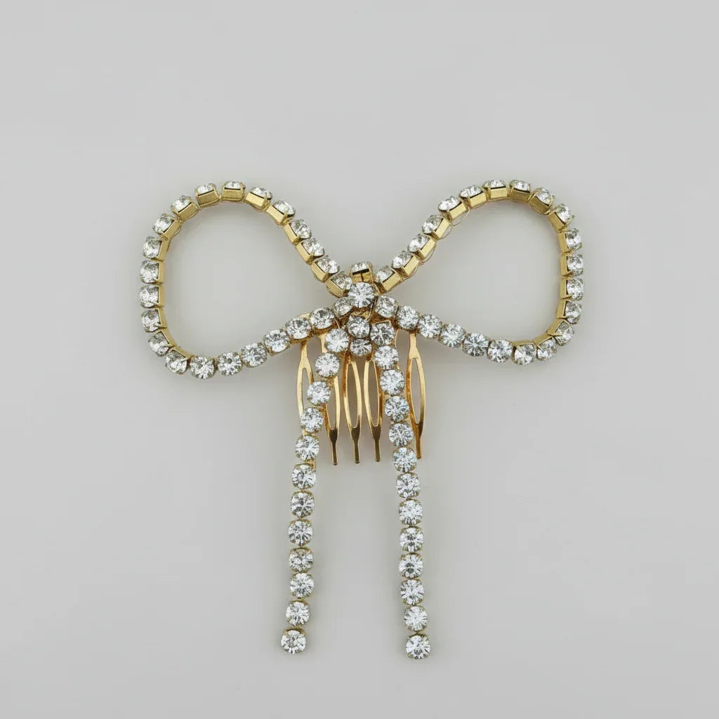 Crystal Bow Statement Hair Clip