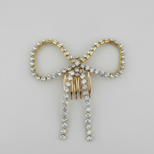 Crystal Bow Statement Hair Clip