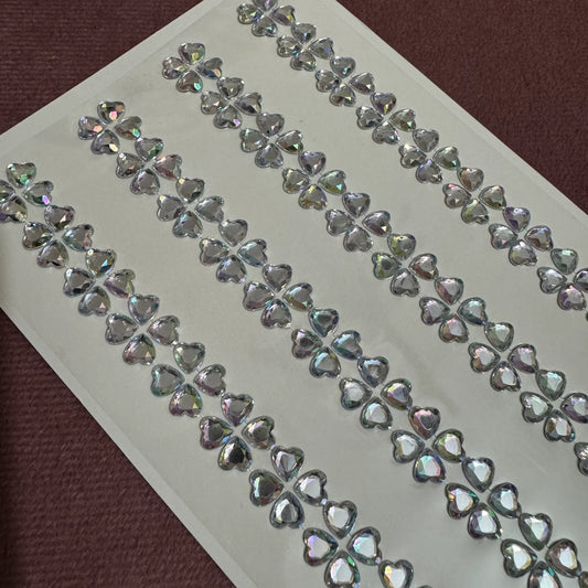 Crystal Heart 3D Hair Sticker Sheet