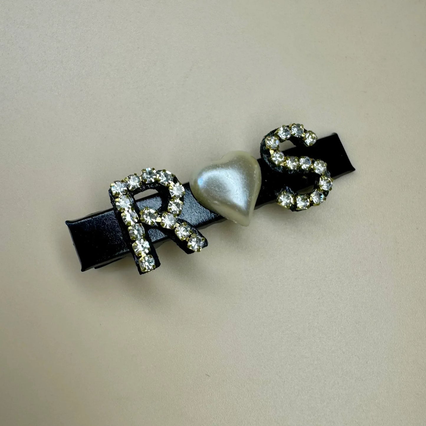 Custom Name Initials with Heart Hair Clip