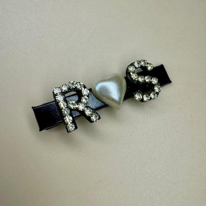 Custom Name Initials with Heart Hair Clip