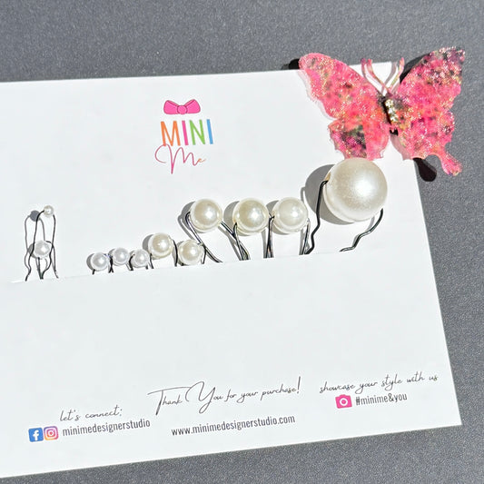 Pearl & Butterfly Hair Pin Set