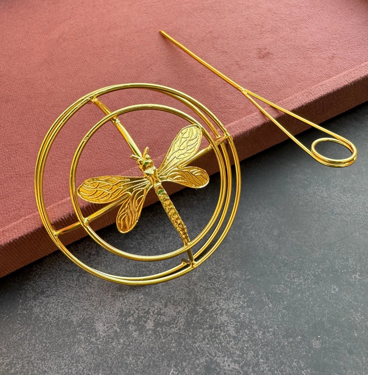 Dragonfly Brass Bun Cage