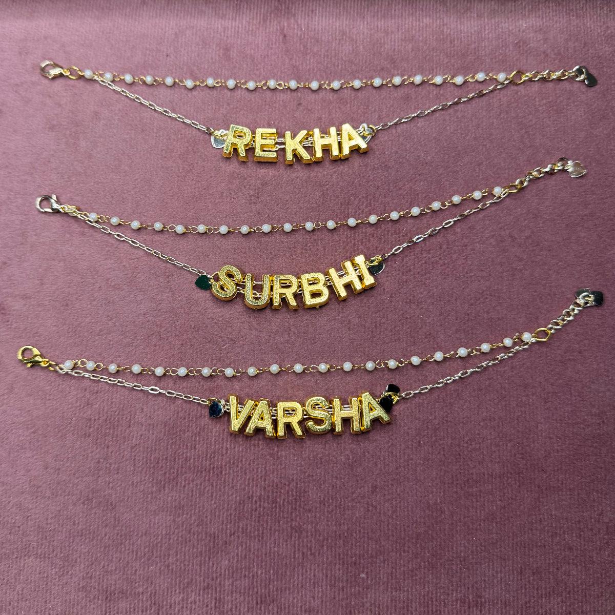 Acrylic Custom Name Bridal Hair Chain