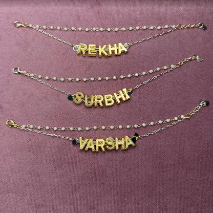 Acrylic Custom Name Bridal Hair Chain