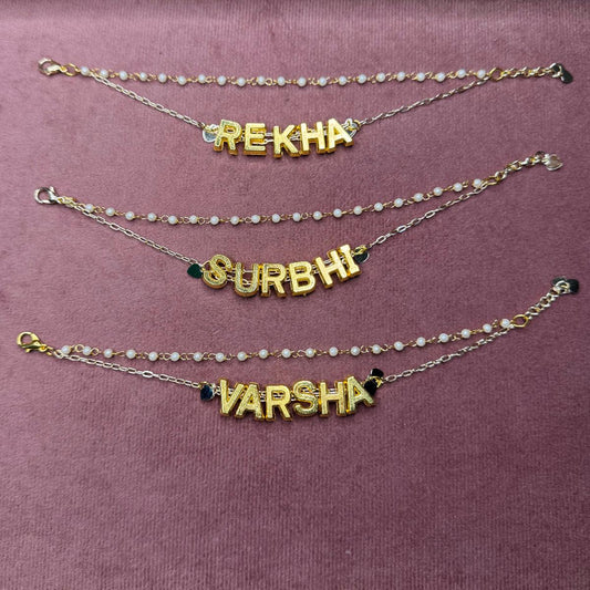 Acrylic Custom Name Bridal Hair Chain