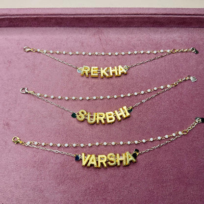 Acrylic Custom Name Bridesmain wedding Hair Chain