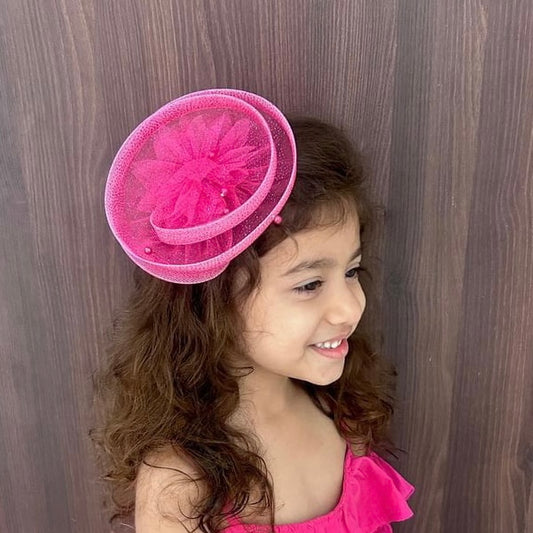 Gilded Enchantment Golden Sparkle Pink Fascinator Hat