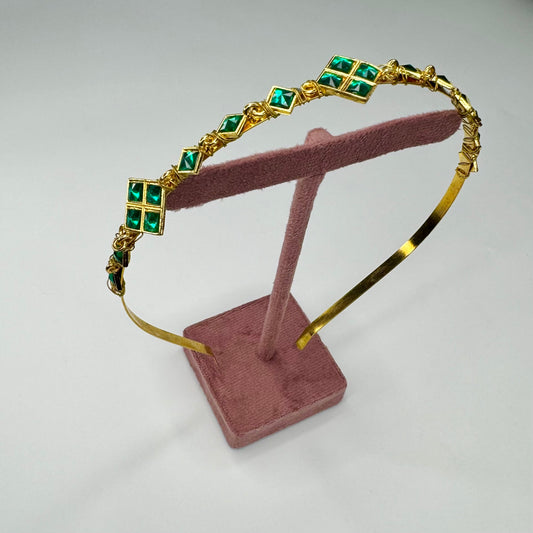 Emerald Green Kundan Hairband – Bridal & Wedding Hair Accessory