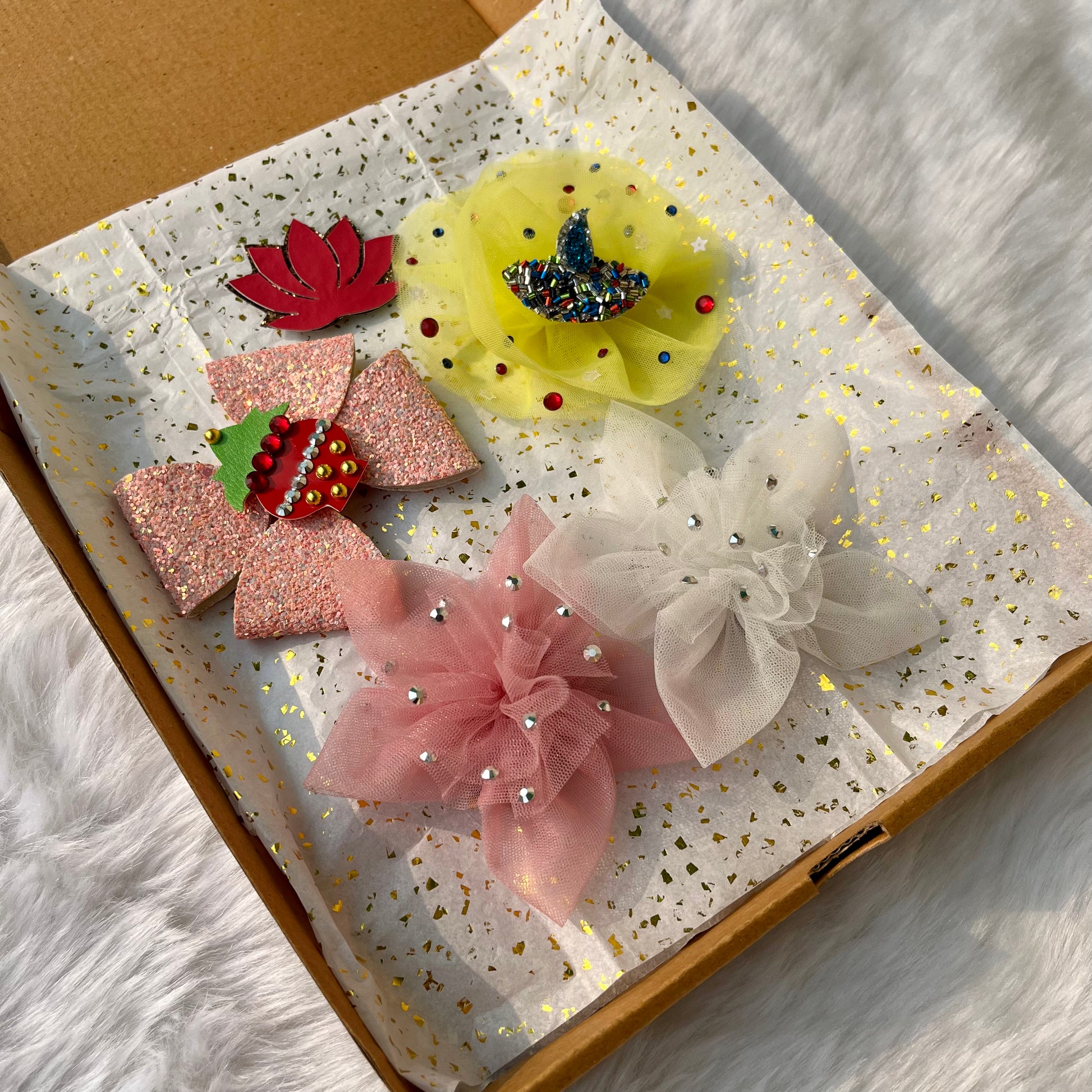 Festive Hair Clip Set of 5 | Kalash | Diya | Lotus | Flower