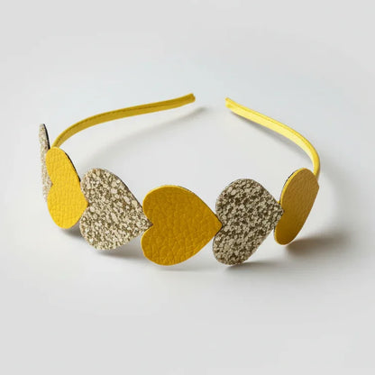 Glitter Heart Parade Headband – Yellow & Gold