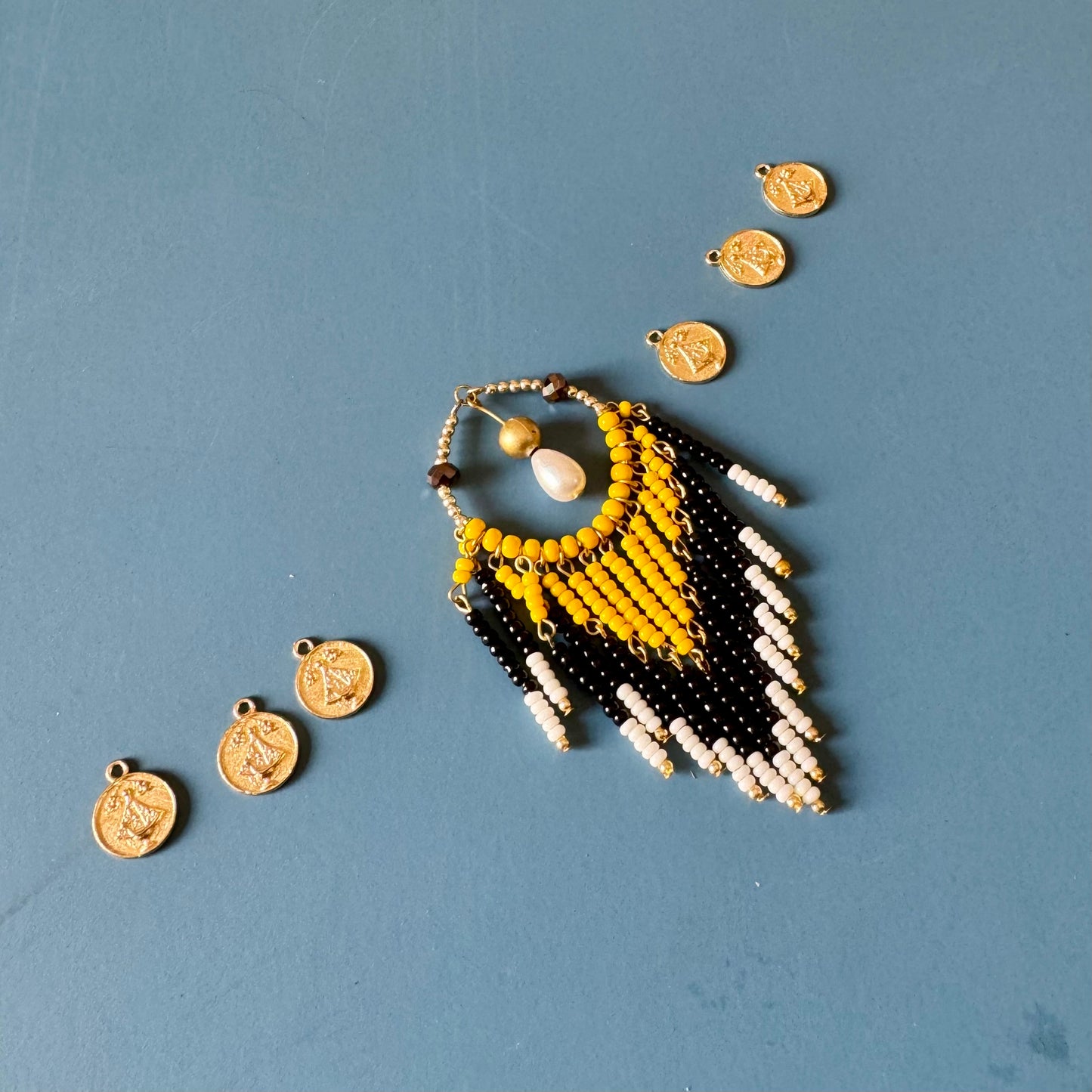 Golden Boho Beaded Hair Charm Hair Pins