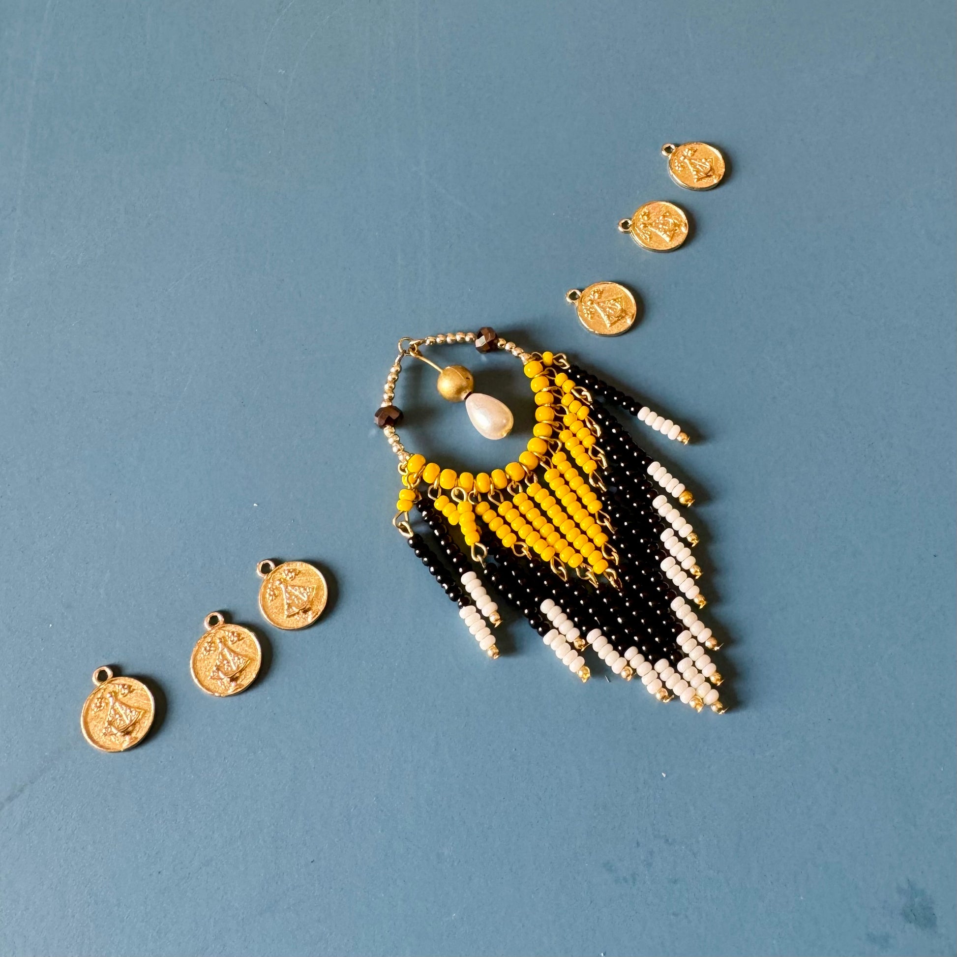 Golden Boho Beaded Hair Charm Hair Pins