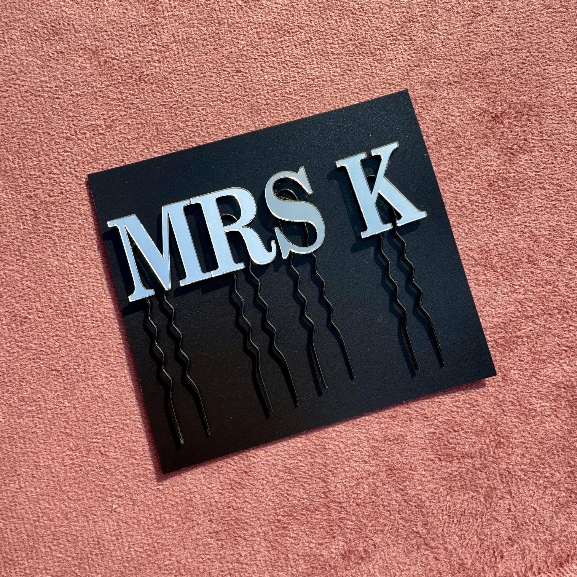 Custom Name Acrylic Silver Letter Clips