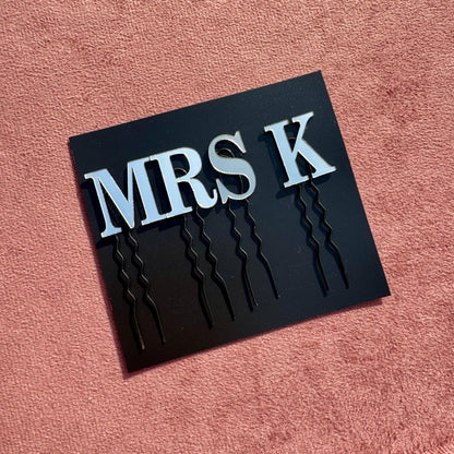 Custom Name Acrylic Silver Letter Clips