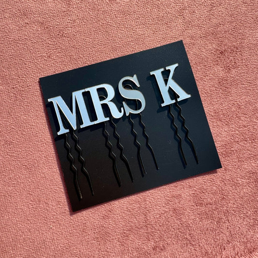 Custom Name Acrylic Silver Letter Clips