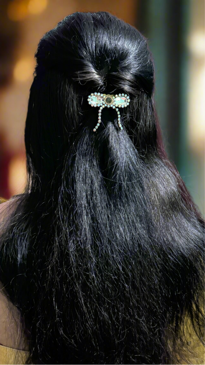 Crystal & Stones Mini Bow Clip