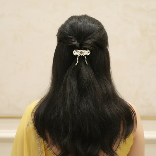 Crystal & Stones Mini Bow Clip