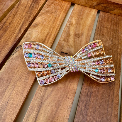 Pastel Multicolor Tone Crystal Bejeweled Hair Clip