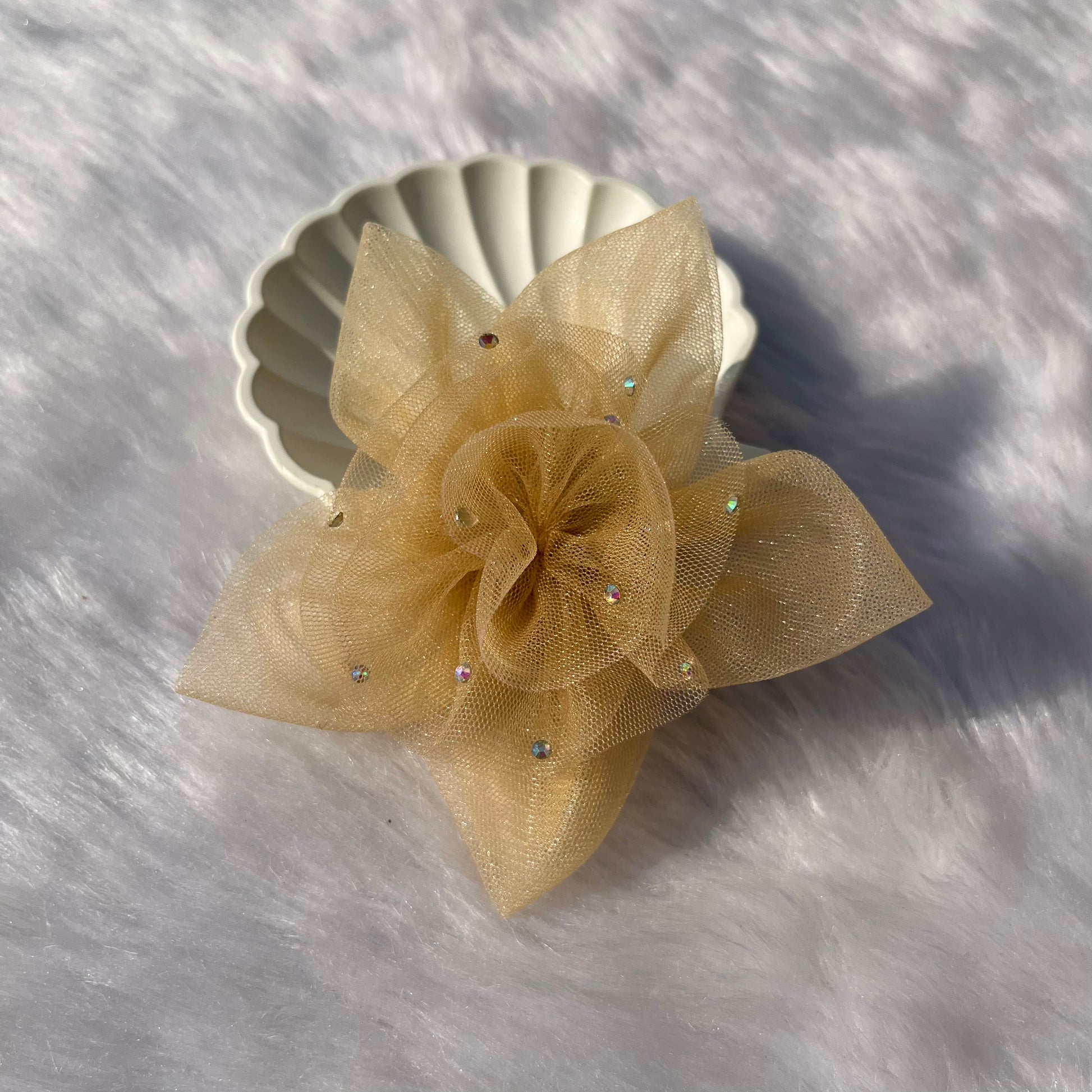 Golden Twilight Flower Hair Clip