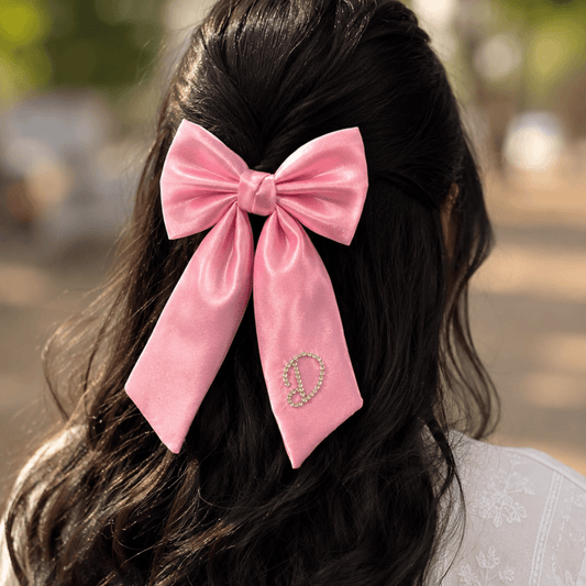 BLISS Custom Crystal Name Hair Bow - Pink