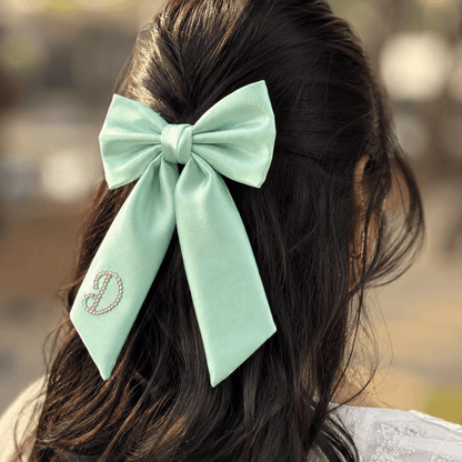 BLISS Custom Crystal Name Hair Bow Green