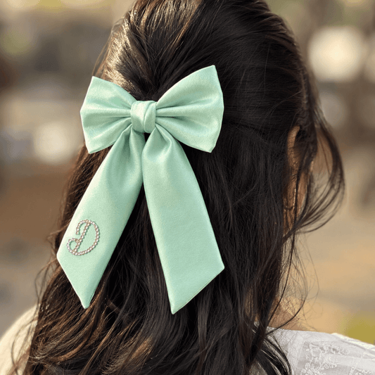 BLISS Custom Crystal Name Hair Bow Green