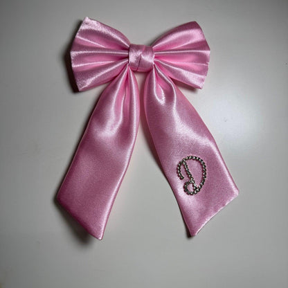 BLISS Custom Crystal Name Hair Bow Pink