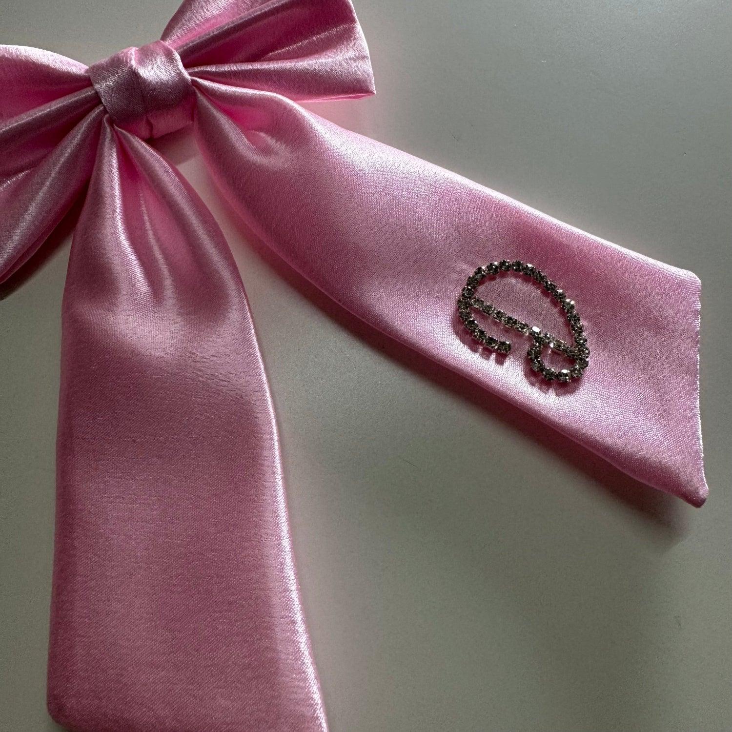 BLISS Custom Crystal Name Hair Bow Pink
