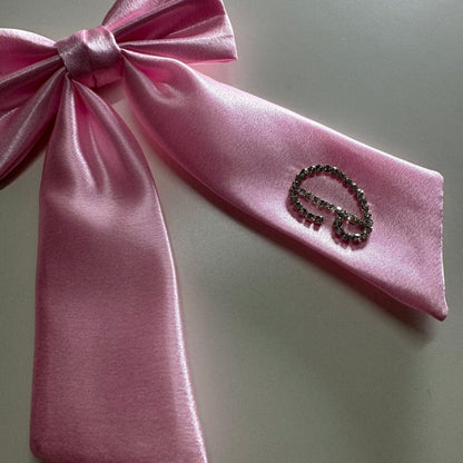 BLISS Custom Crystal Name Hair Bow Pink