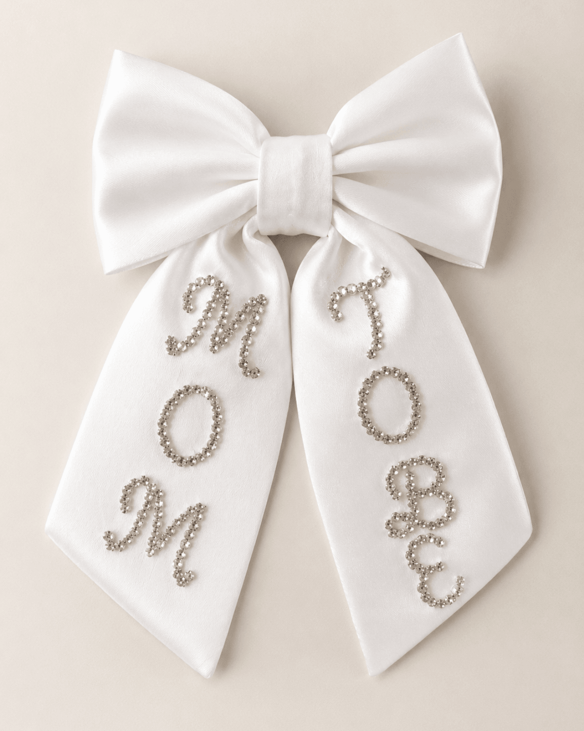 BLISS Ivory Custom Crystal Name Hair Bow