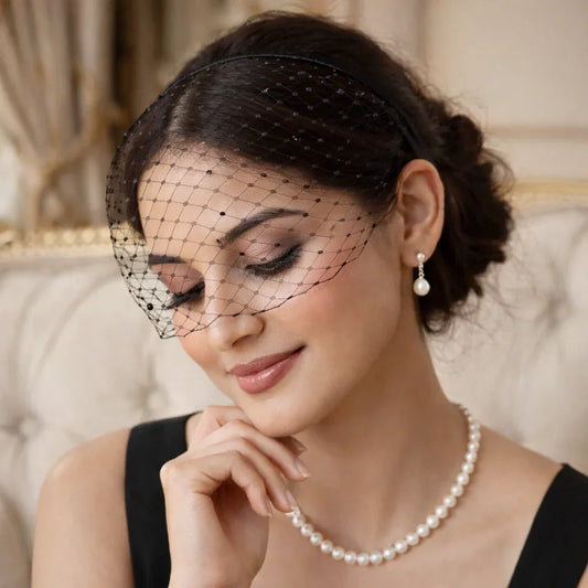 Black Luxe Birdcage Veil