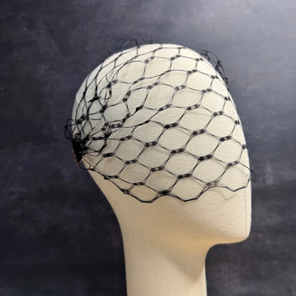 Black Russian Weave Vintage Birdcage Veil