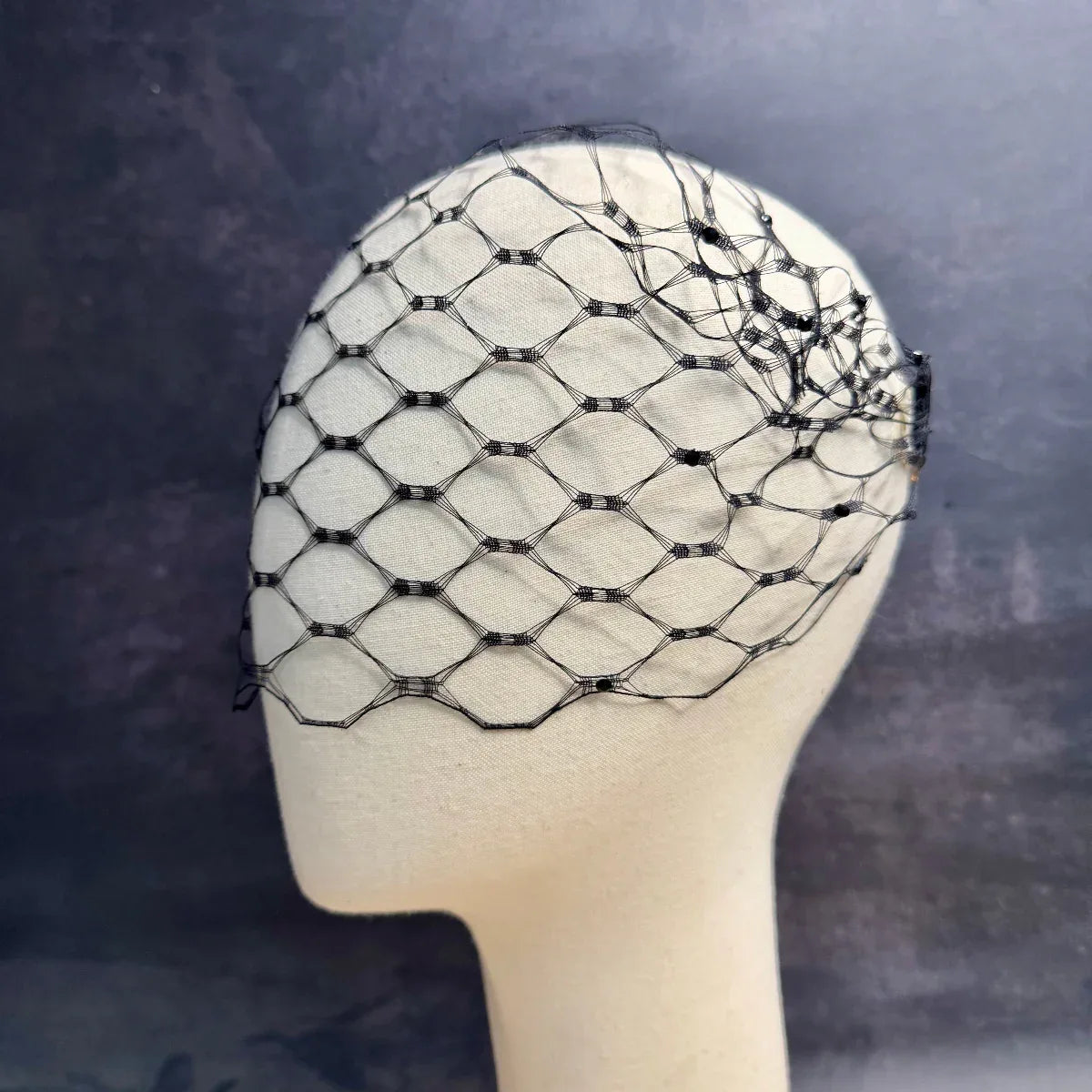 Black Russian Weave Vintage Birdcage Veil