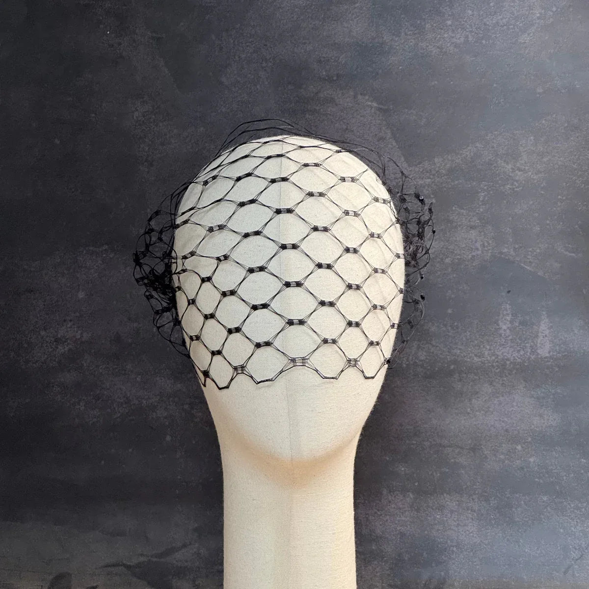 Black Russian Weave Vintage Birdcage Veil