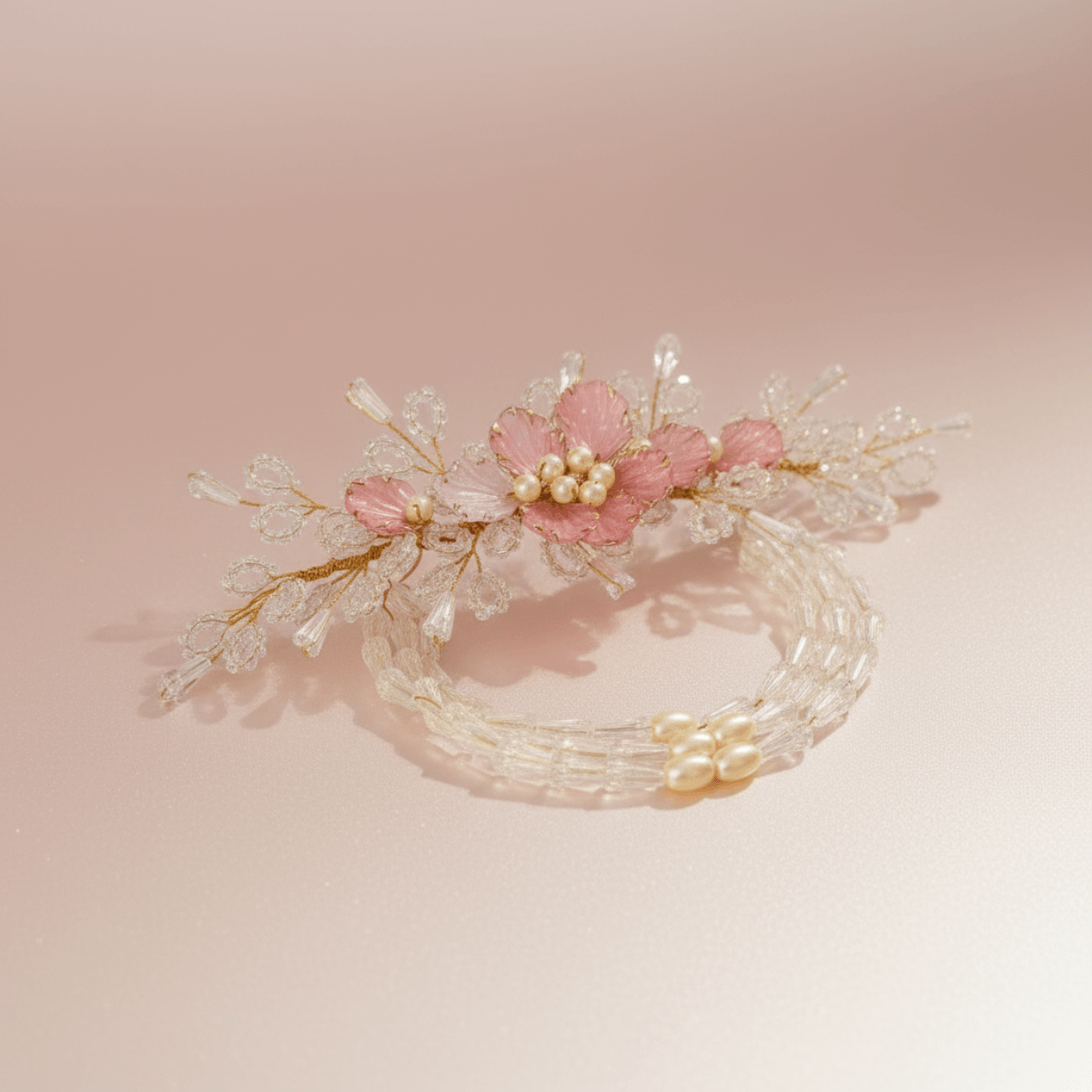 Blush Bloom Pearl Garland Hair Vine
