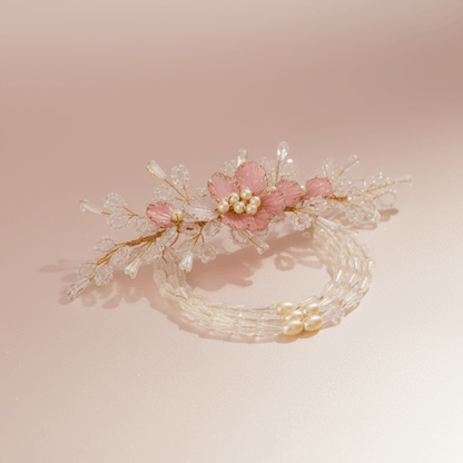 Blush Bloom Pearl Garland Hair Vine