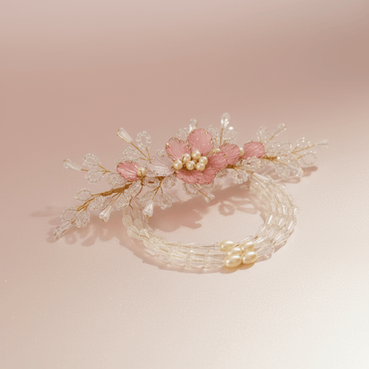 Blush Bloom Pearl Garland Hair Vine
