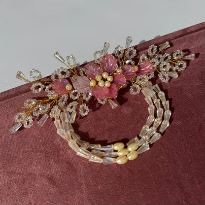 Blush Bloom Pearl Garland Hair Vine