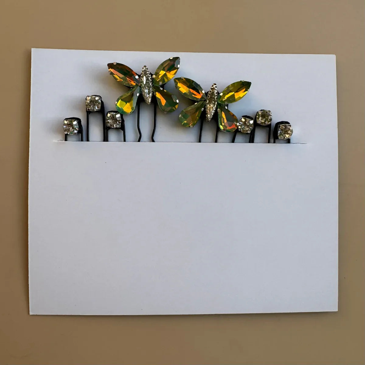 Butterfly & Crystal Accent Hair Pins Set
