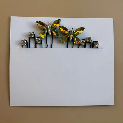 Butterfly & Crystal Accent Hair Pins Set