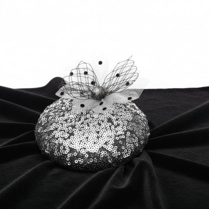 Dreamy Silver Sequin Fascinator Hat