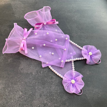 Rapunzel Lavender Fingerless Net Gloves