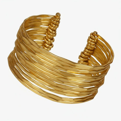 Golden Stacked Cuff Bracelet