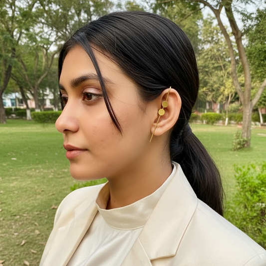 Moon Dots Minimalist Gold Ear Cuff