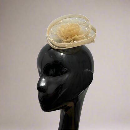 BEIGE BEAUTY Fascinator Hair Clip